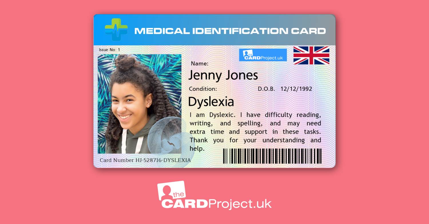 Premium Dyslexia Medical ID Card (FRONT)